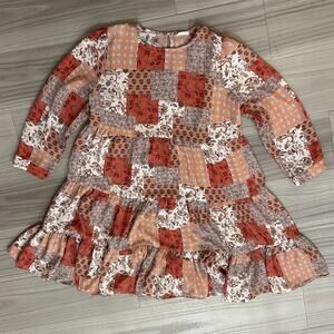 Tullabee Women's Dress Size Small Patchwork Boho Prairie Floral Paisley Keyhole